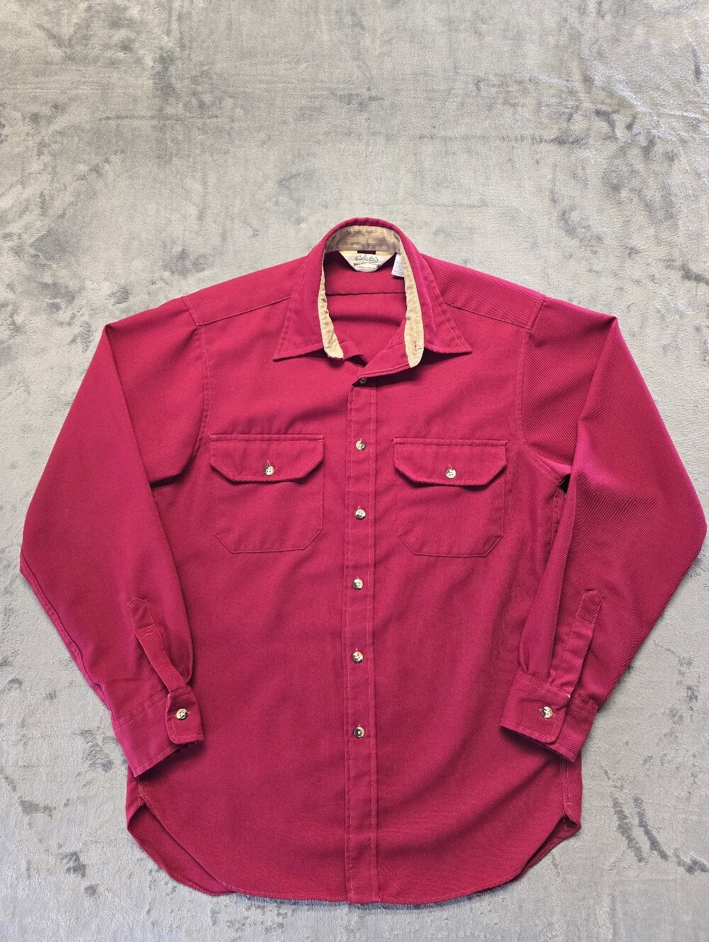 Vintage Cabela's Deerskin Soft Chamois Button Up Shirt Dark Red Size Medium USA